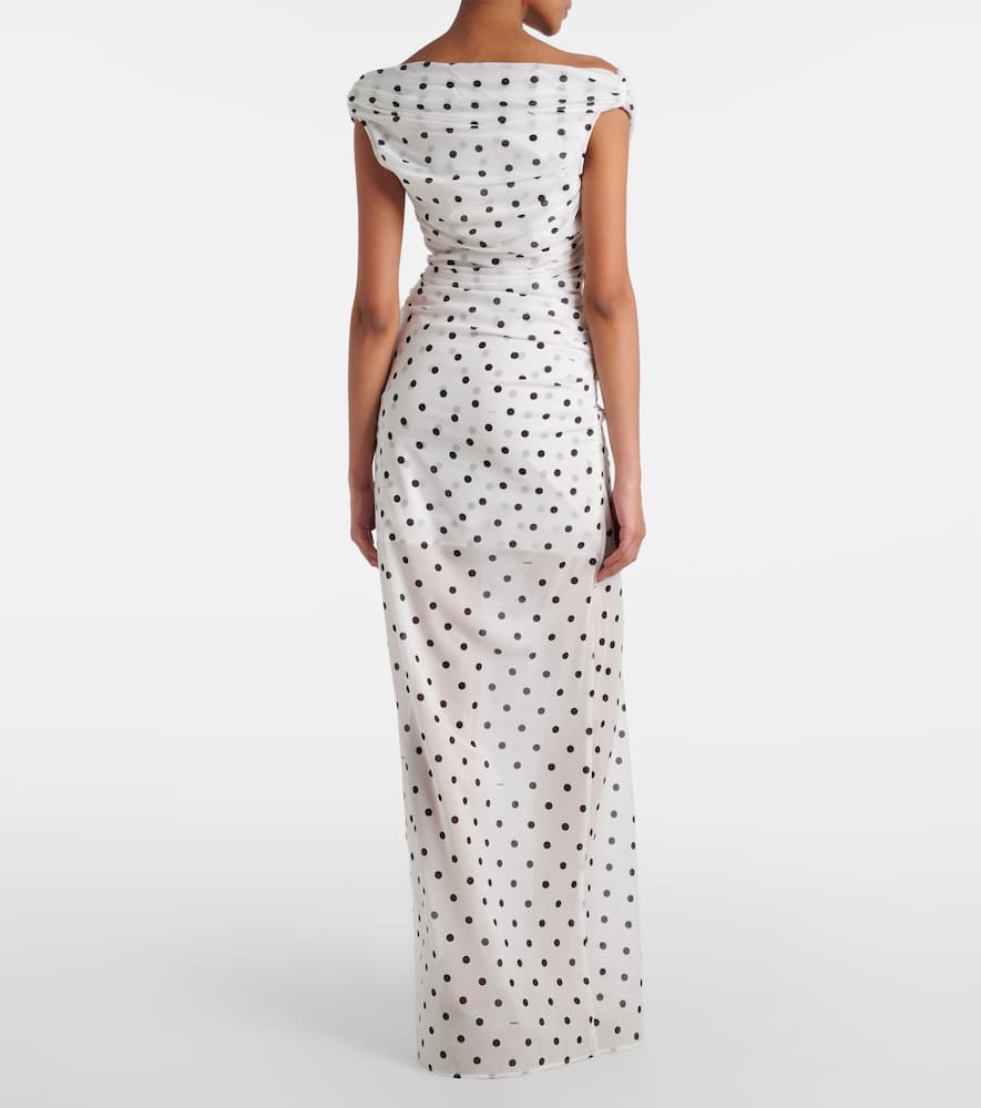 Rita polka-dot ruched maxi dress
