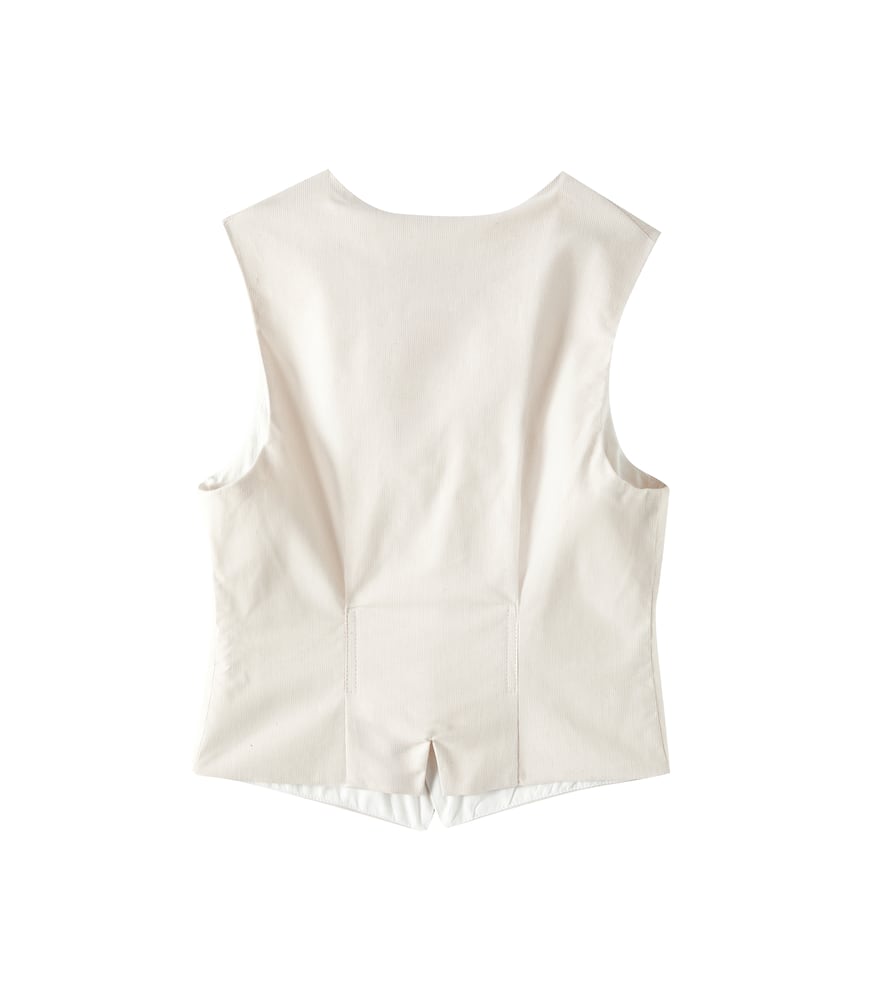 Angus striped cotton-blend vest
