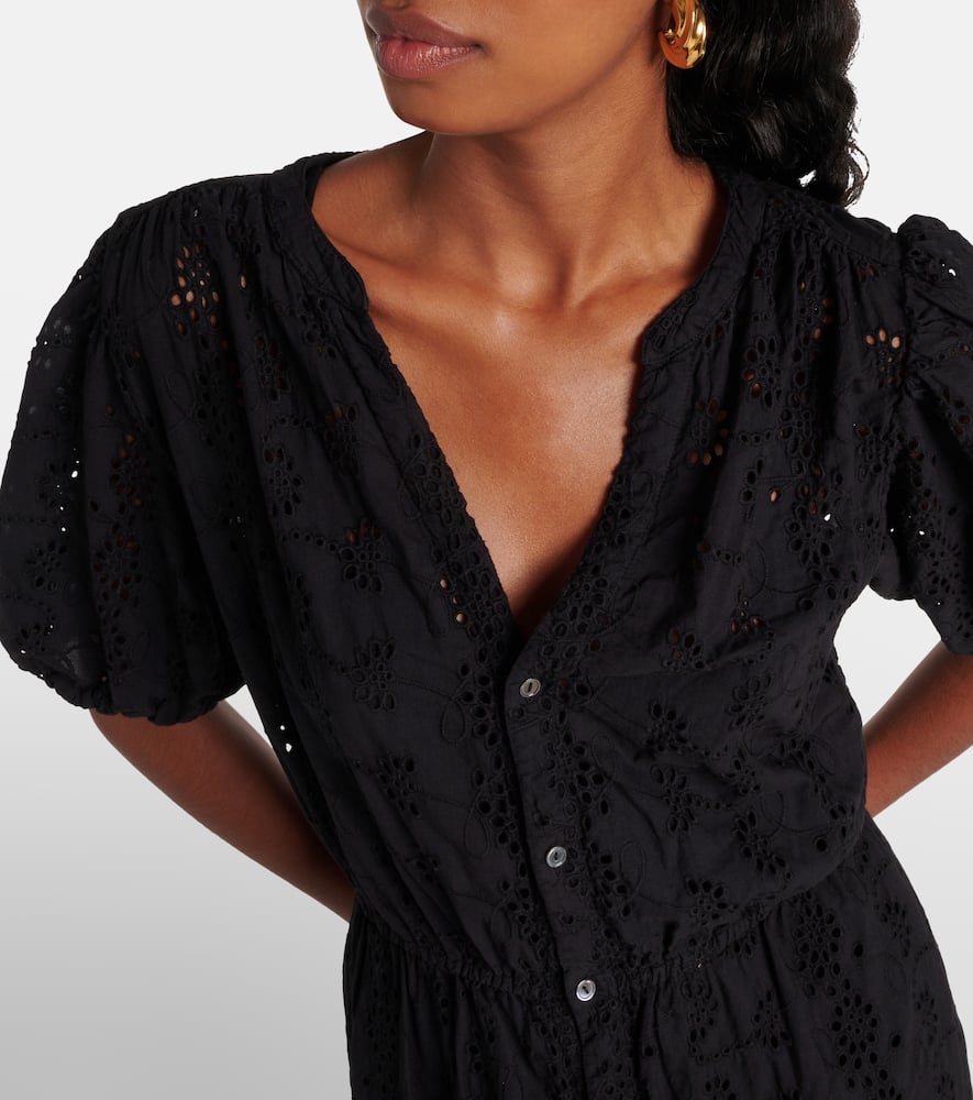 Rorio embroidered cotton midi dress