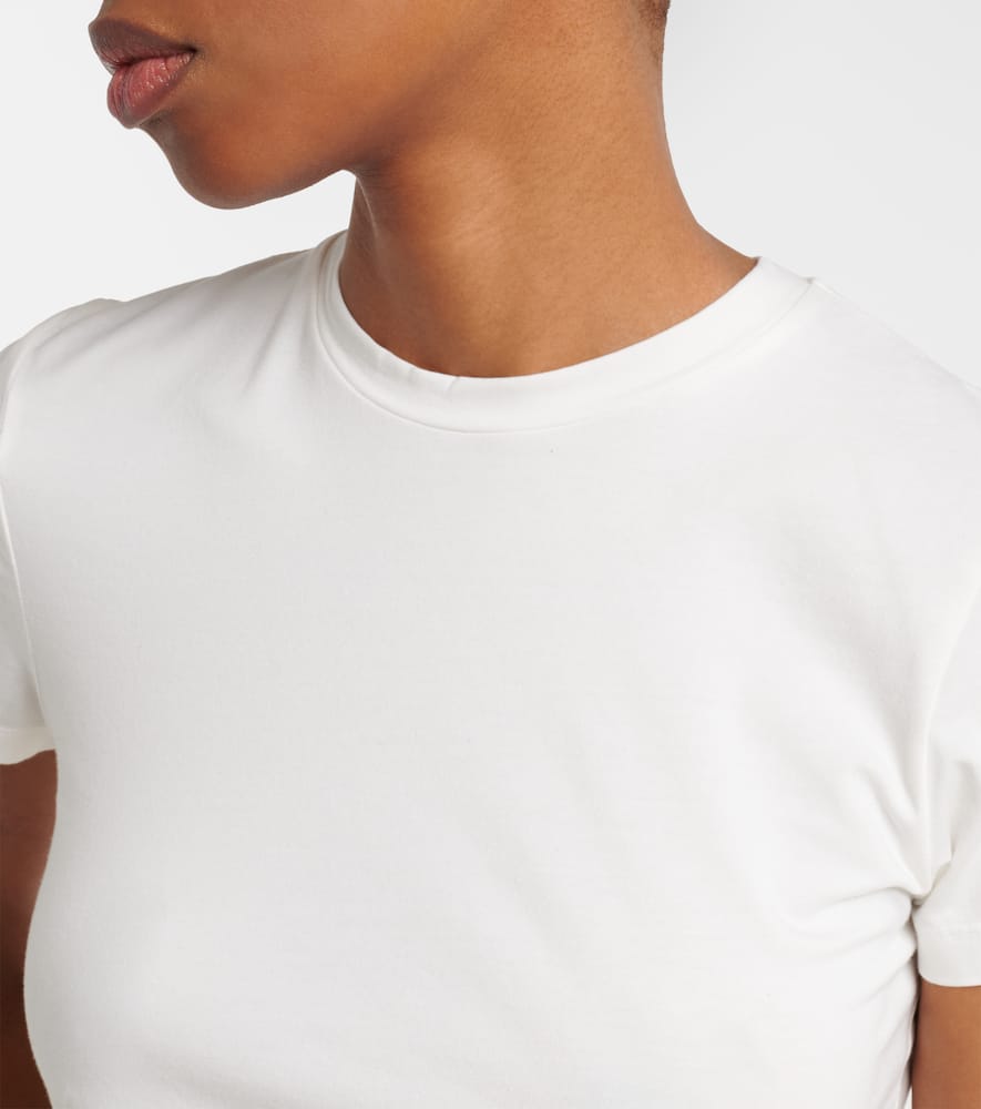 Fitted cotton-blend T-shirt