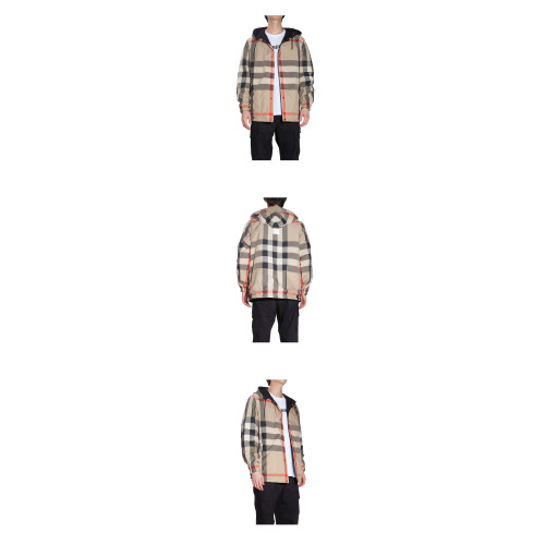 Black Reversible Waterproof Jacket In Polyester Man