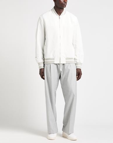 Man Jacket White Size 44 Linen, Polyamide