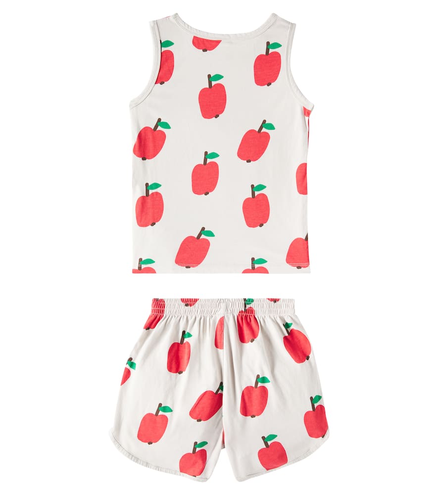 Jellymallow Apple printed jersey tank top and shorts set