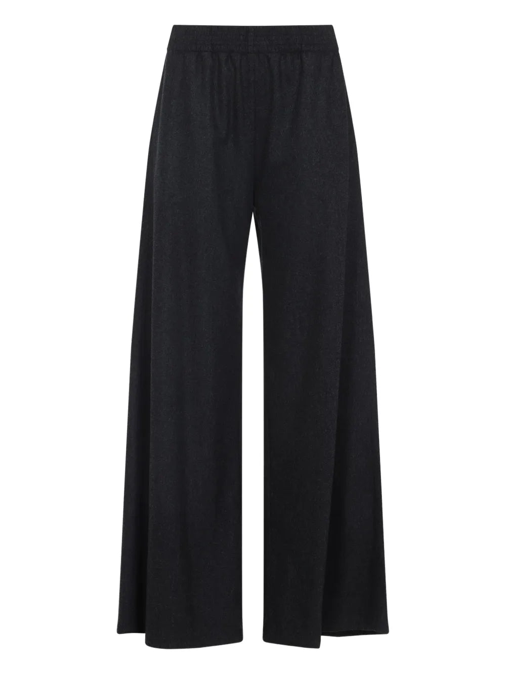 Elastic-Waist Wide-Leg Trousers — Black
