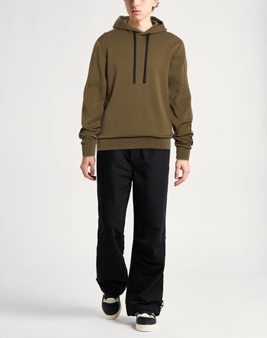 Man Sweatshirt Military green Size M Cotton, Polyester, Elastane