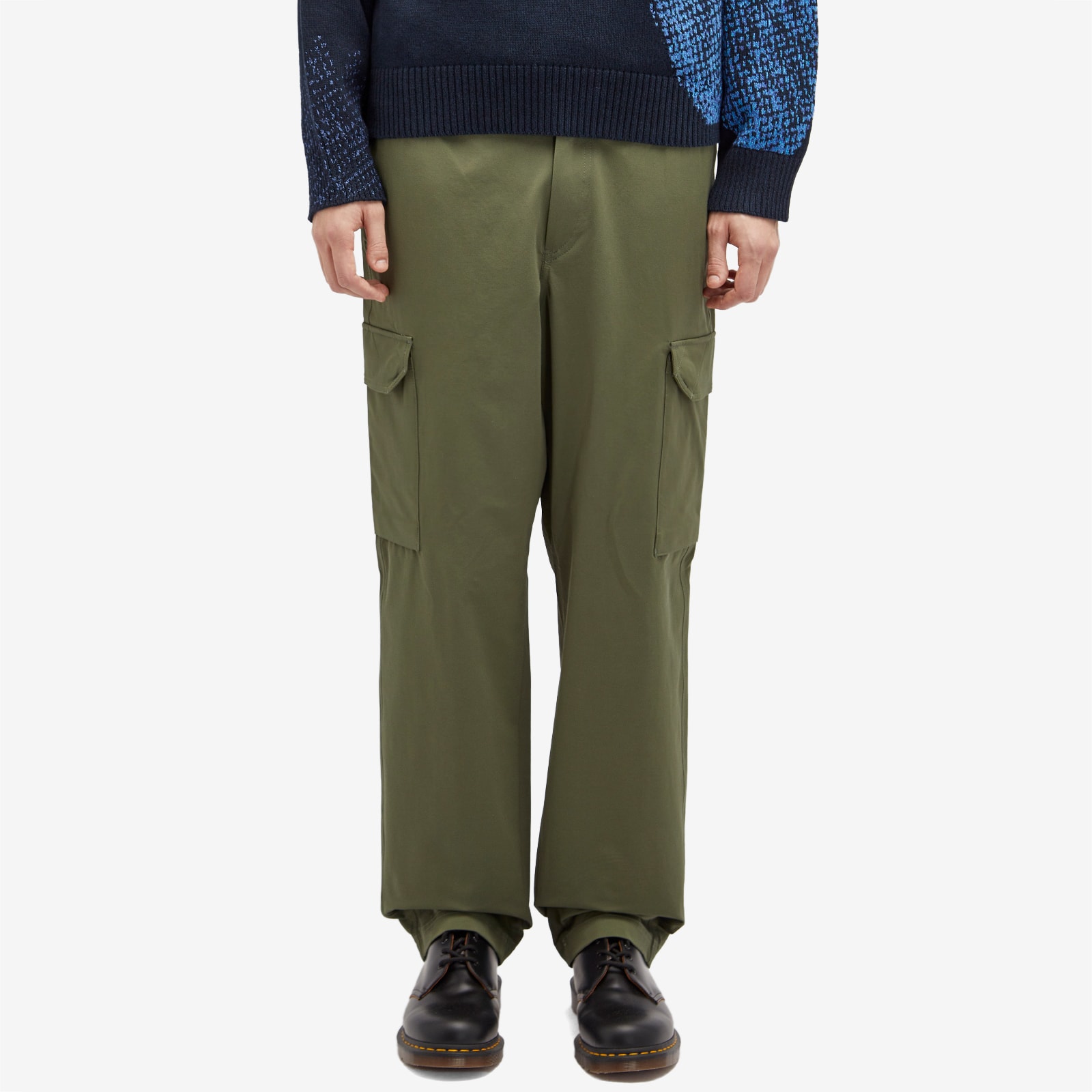 Men's Elastic Waist Cargo Pants in Green