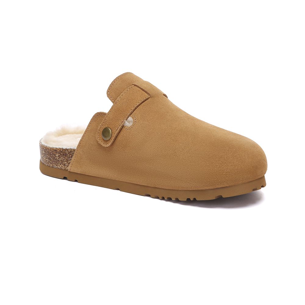 EverAu Australia Women's Sheepskin Hazco Clogs with Eva Sole in Brown