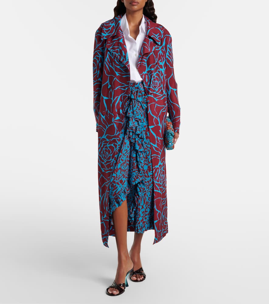 Printed twill coat