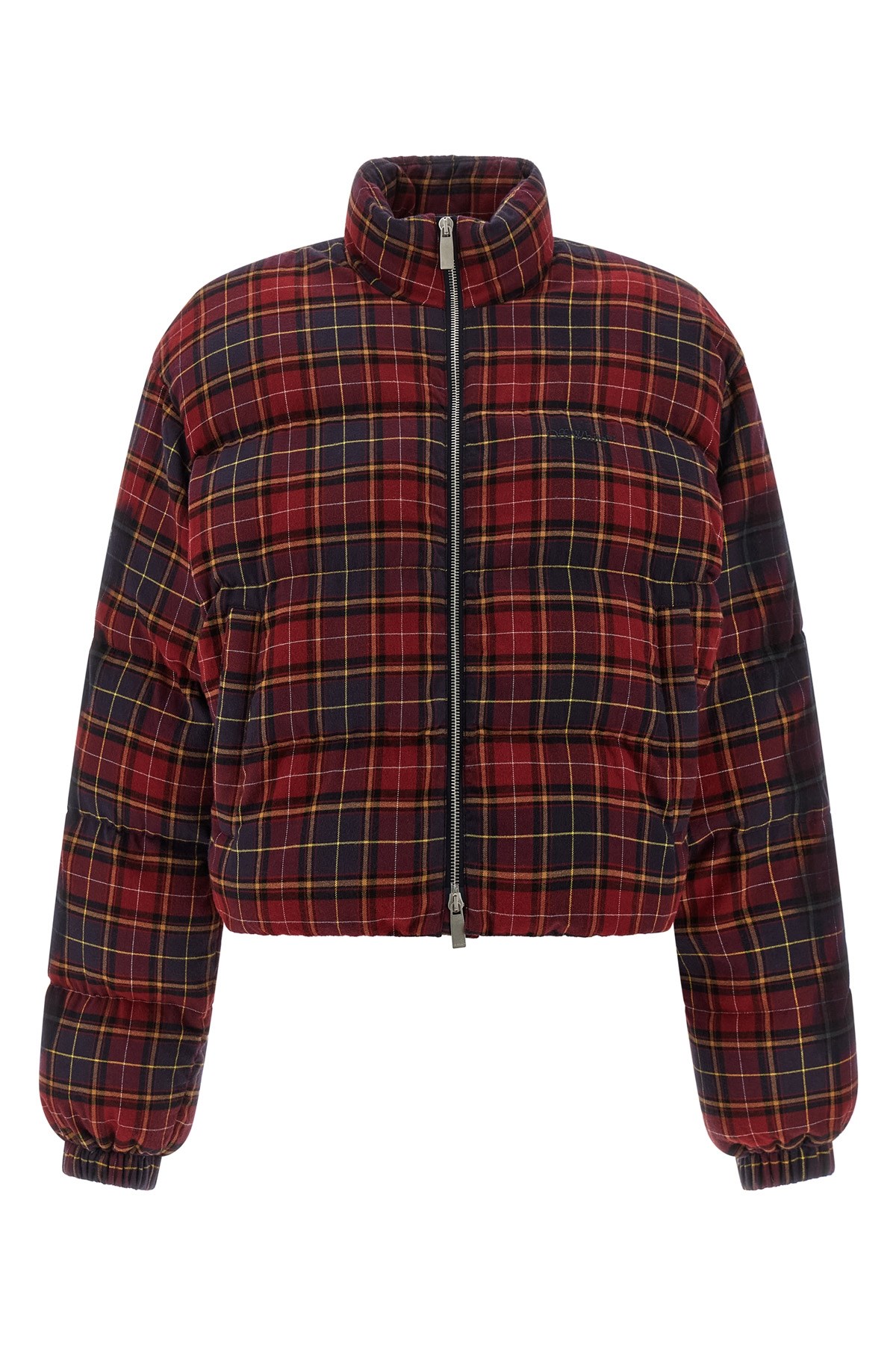 'Check Flan Arrow Spray' Down Jacket