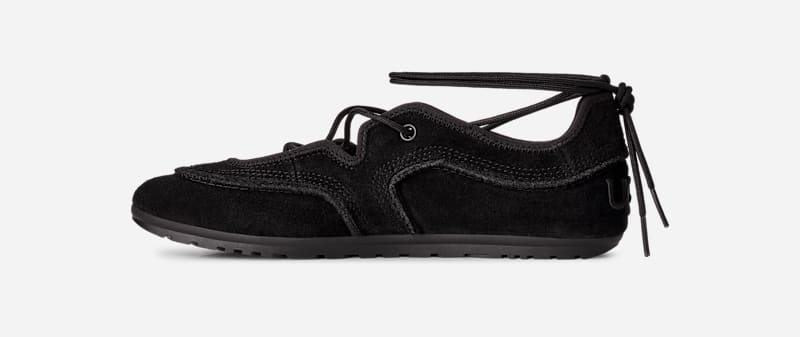 ® Women's Quill Ballet Sneaker Sheepskin Shoes in Black