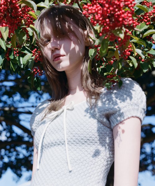 PUFF HALF KNIT TOP