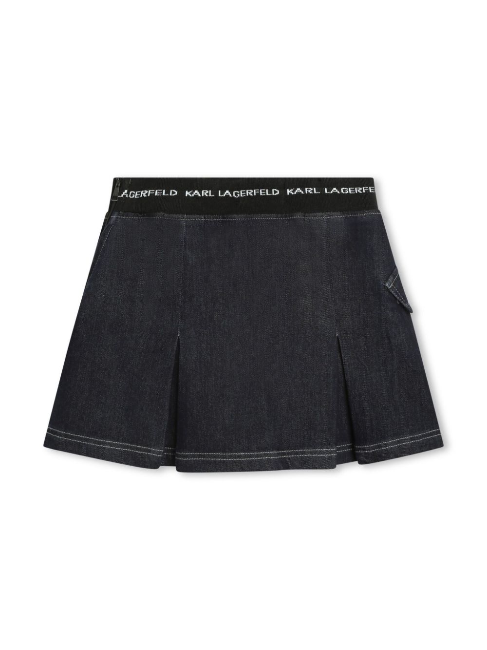 Logo-waistband denim miniskirt - Black