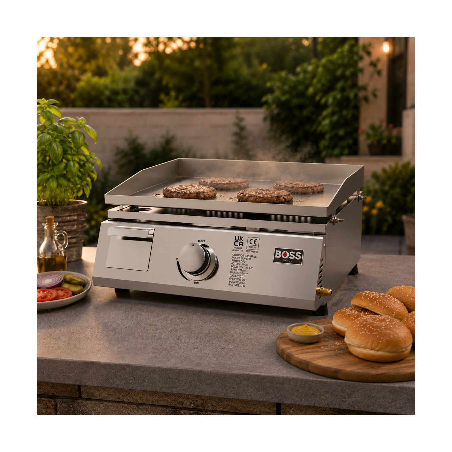 Boss Grill 3-in-1 Gas BBQ Griddle and Pizza Oven - Stainless Stee