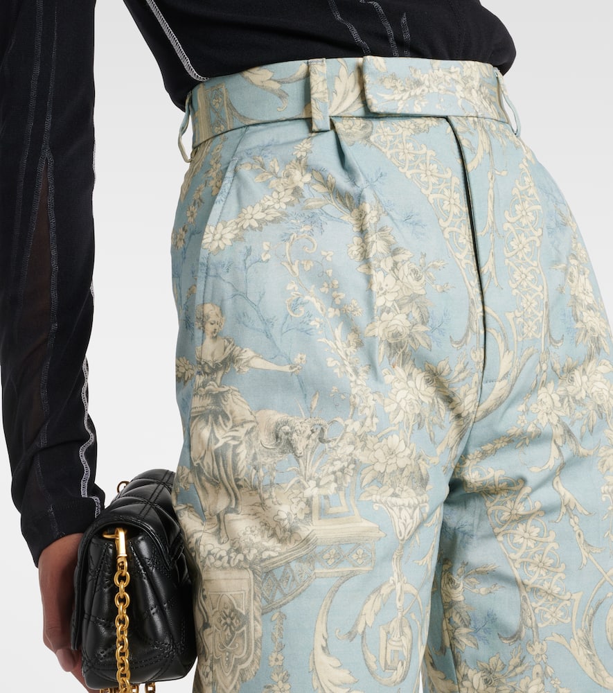 Ray printed high-rise cotton flared pants