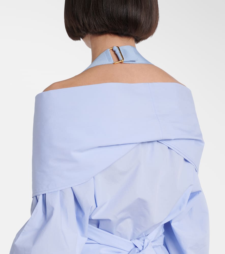 Draped off-shoulder blouse