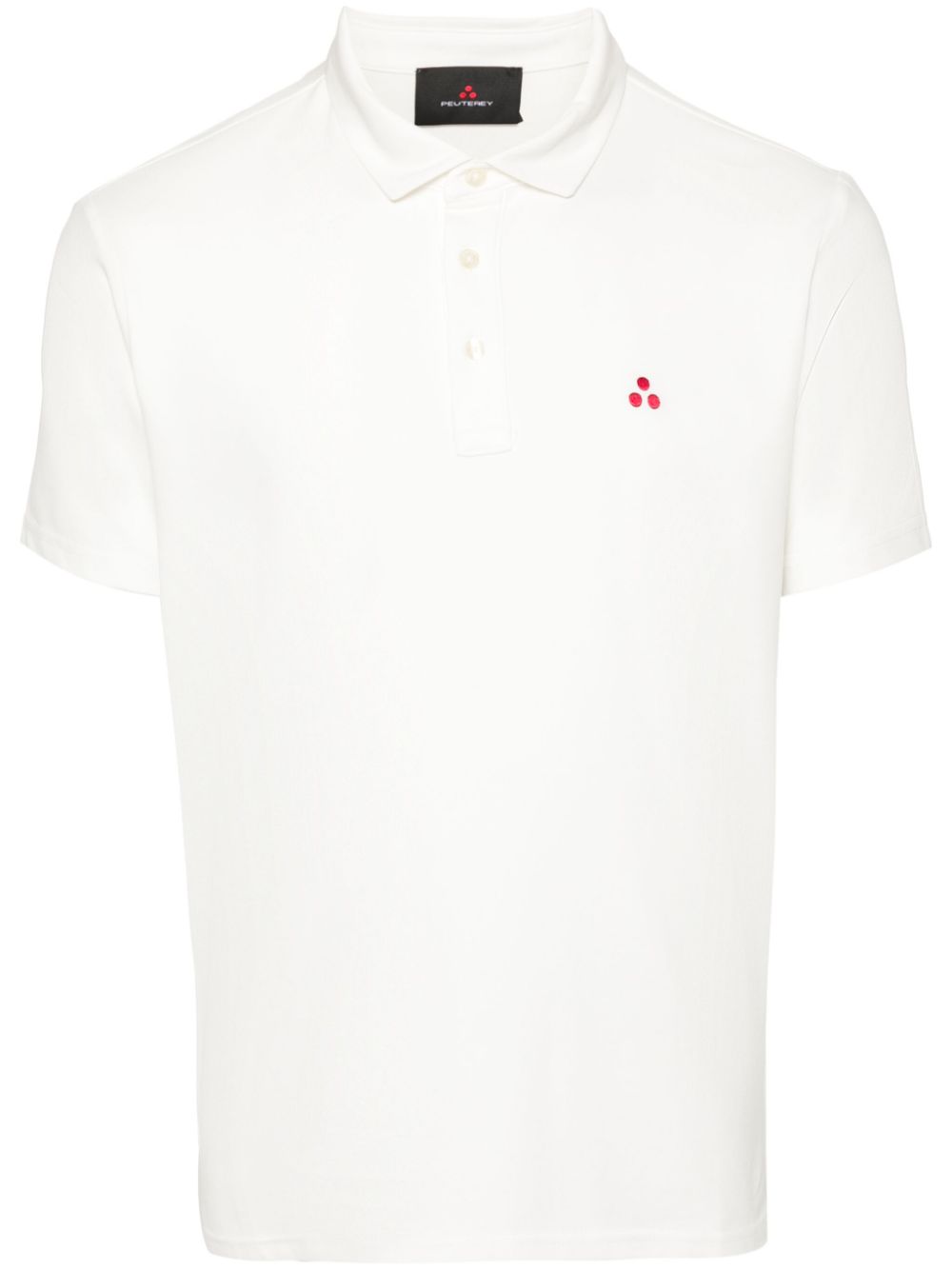 Embroidered-logo polo shirt - White