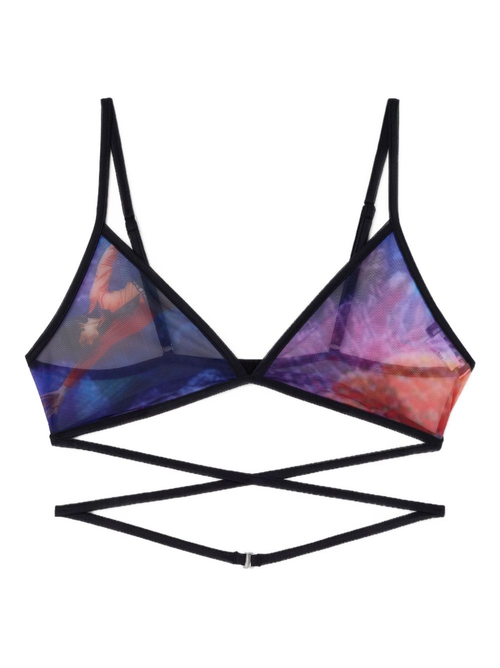 Mesh triangle bra - Black