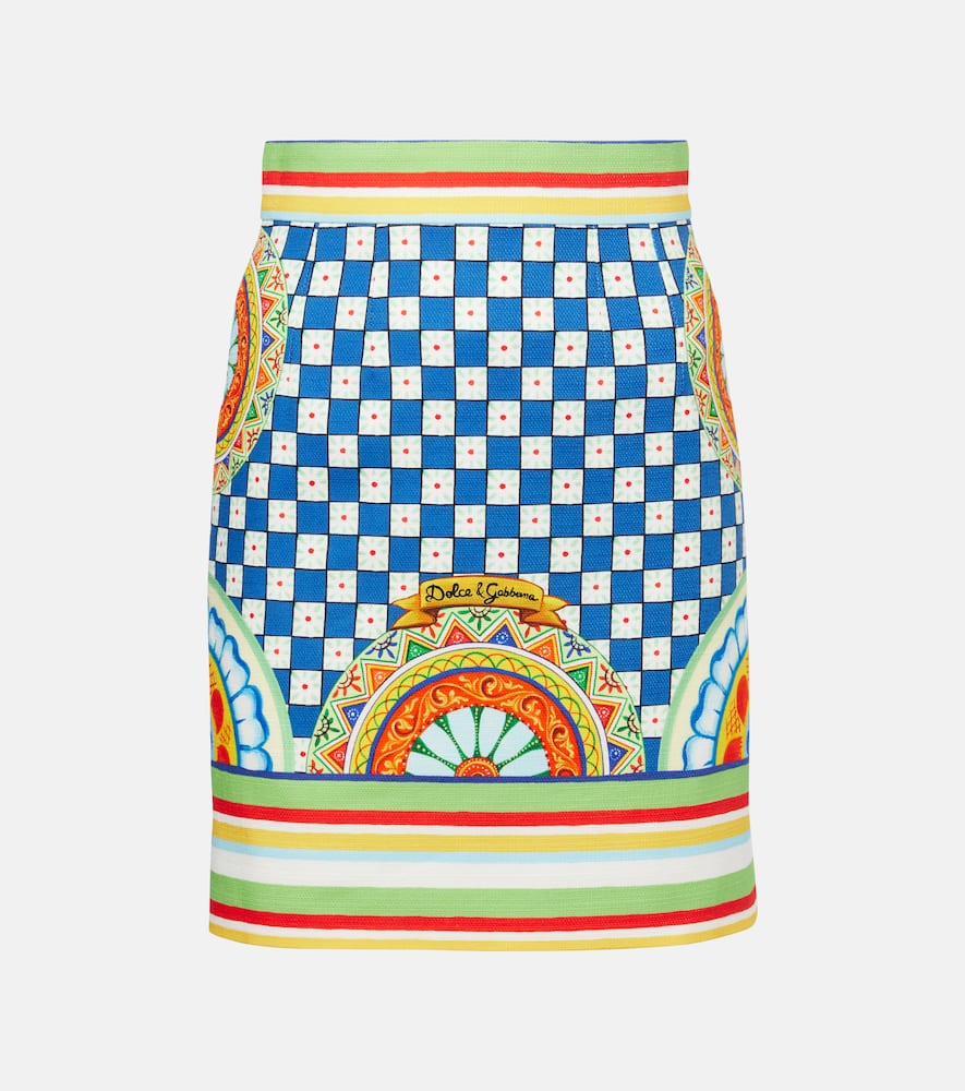 Cotton patterned miniskirt