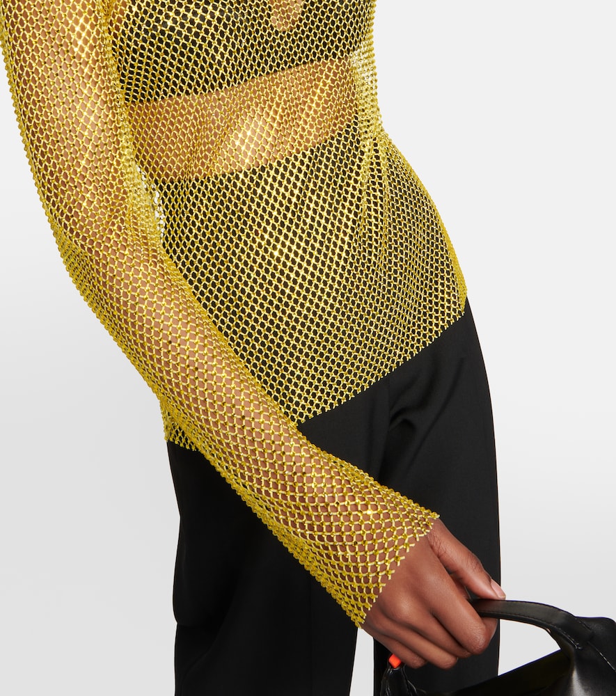 Giuseppe di Morabito Crystal-embellished mesh top