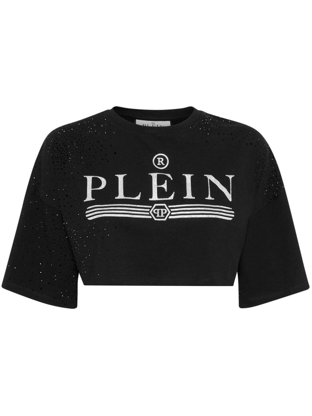 Cropped logo T-shirt - Black