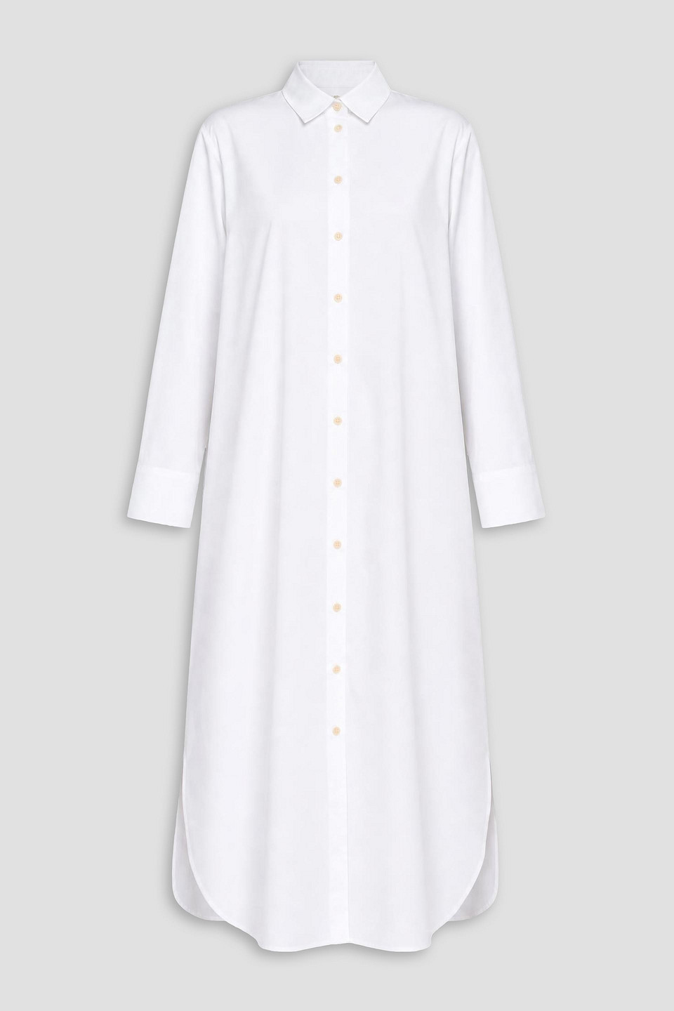 Cotton-blend poplin maxi shirt dress - White - UK 8