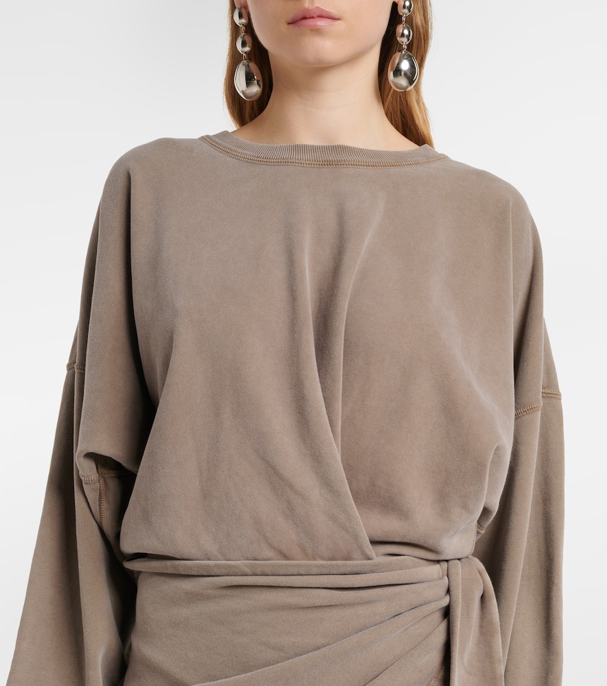 Sandrina draped cotton midi dress