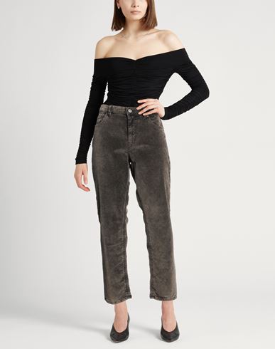 Woman Pants Dark brown Size 29 Cotton, Lyocell, Elastane