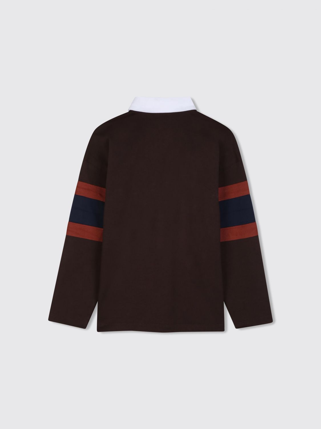 Boy's Striped Cotton Long-Sleeved Polo Shirt