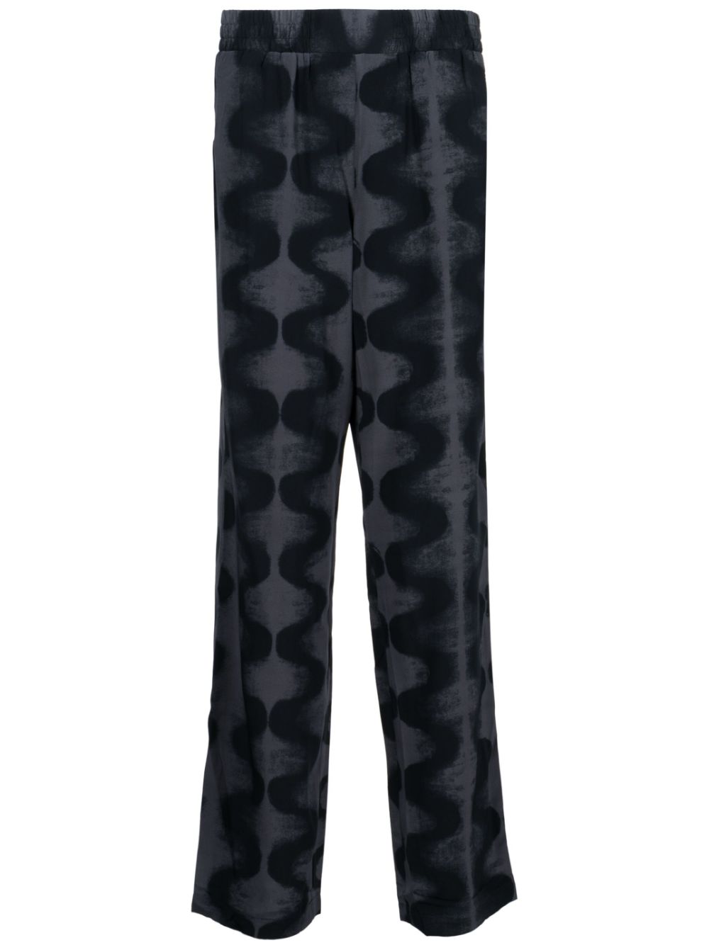 Abstract-print straight-leg trousers - Black