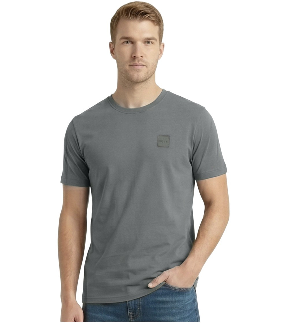 Grey Solid Crew Neck T-Shirt