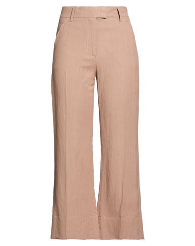 Woman Pants Light brown Size 6 Viscose, Linen