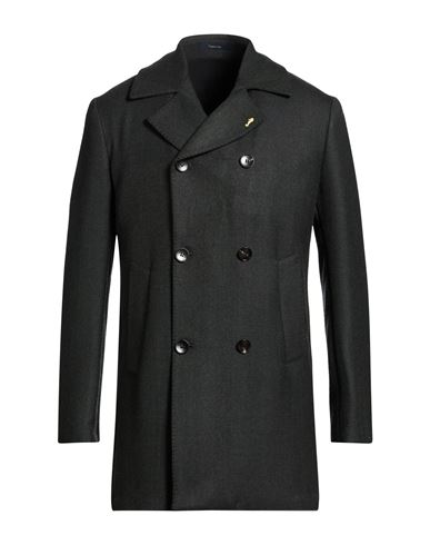 Man Coat Dark green Size 36 Polyester, Wool