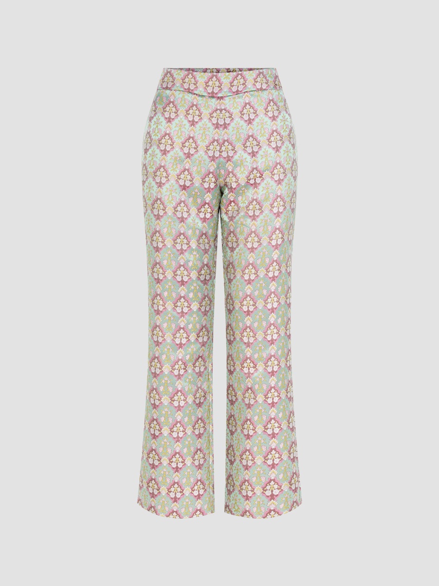 Women's The Annina Pant - Diamond Block Berry Green