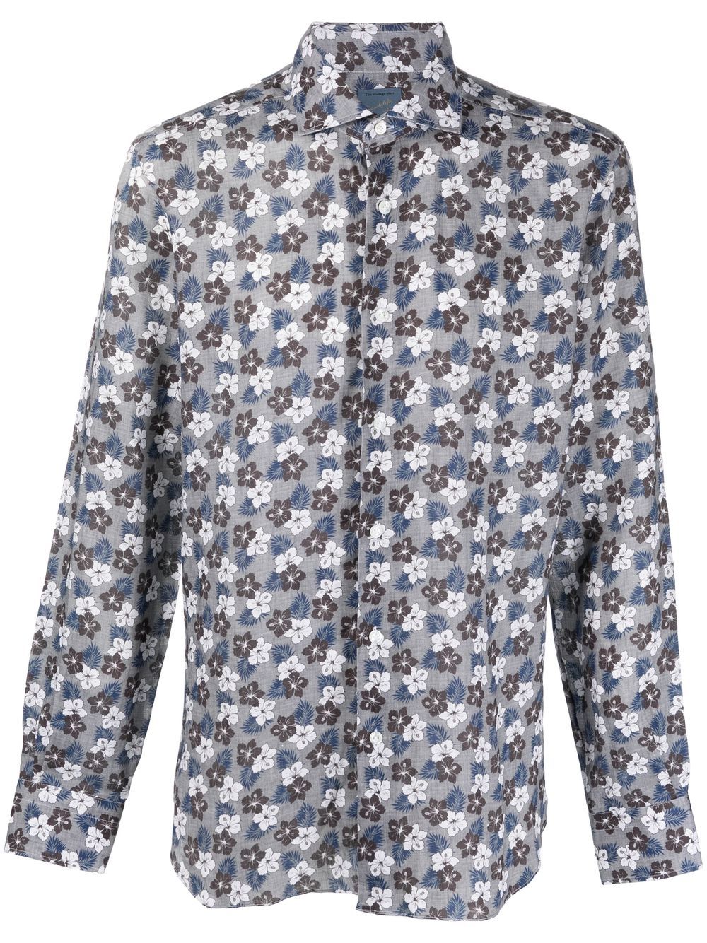 Long-sleeve linen shirt - Grey