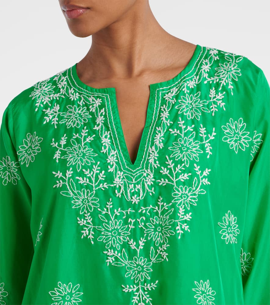 Embroidered silk tunic