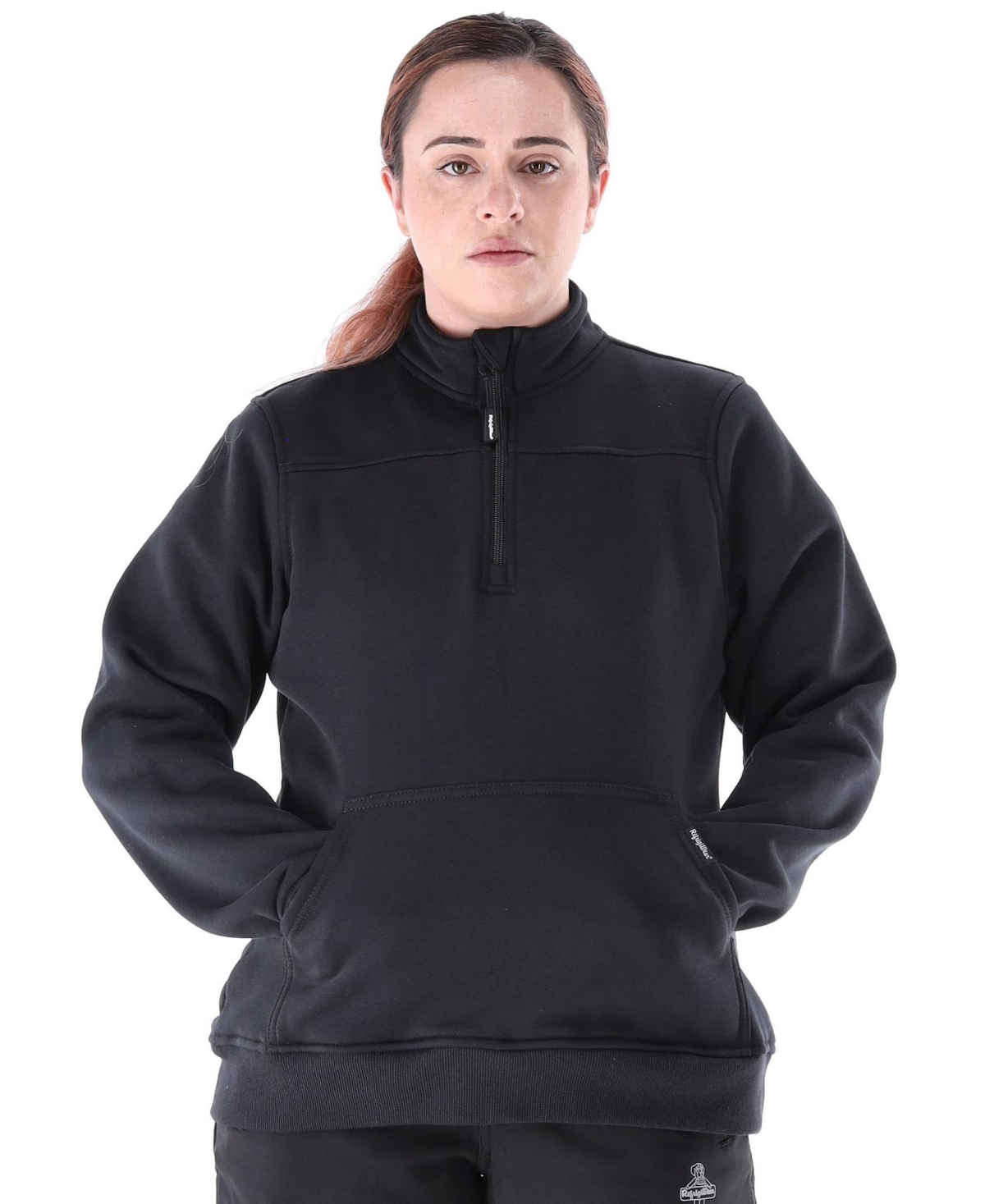 Women's Quarter-Zip Fleece Sweatshirt - Insulated Ladies Work Pullover with Thermal Comfort - Black