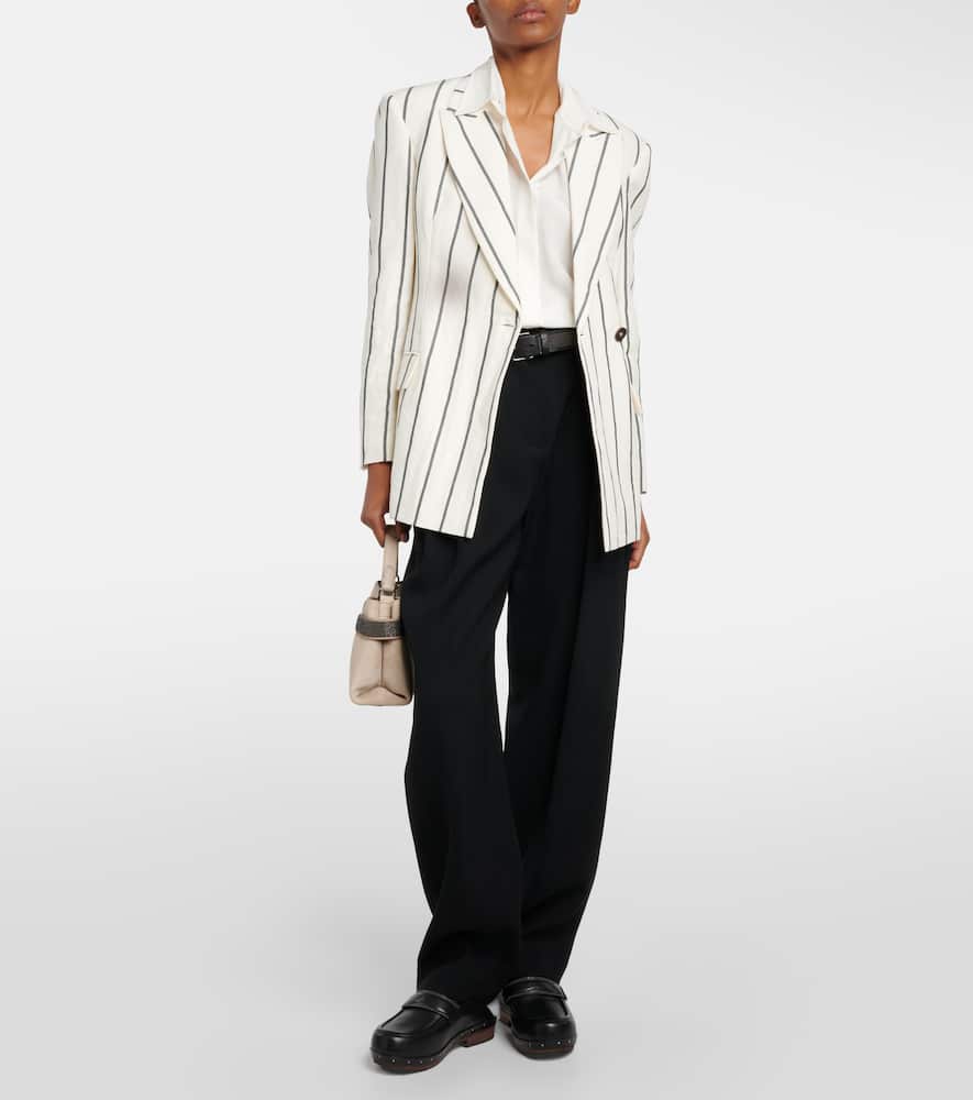 High-rise gabardine wide-leg pants