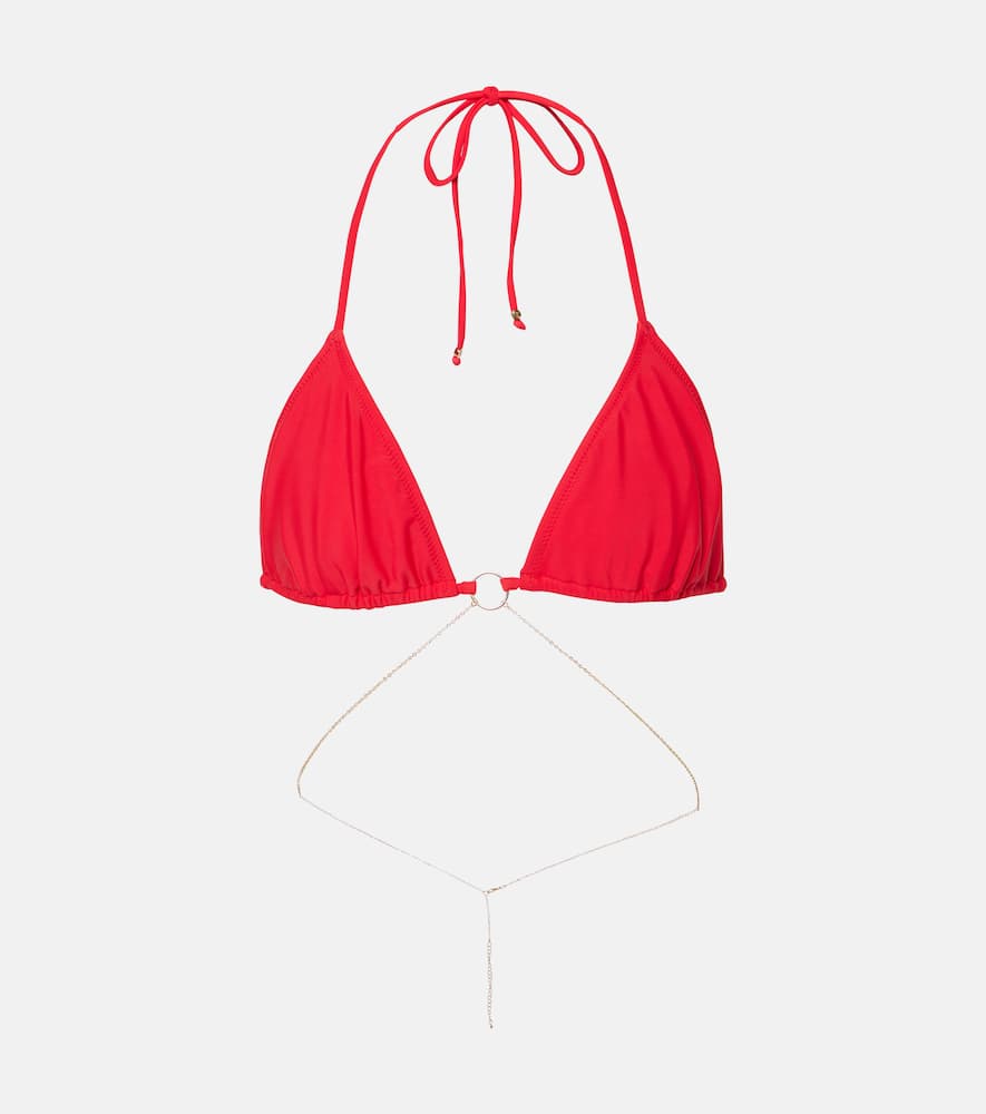Chain triangle bikini top