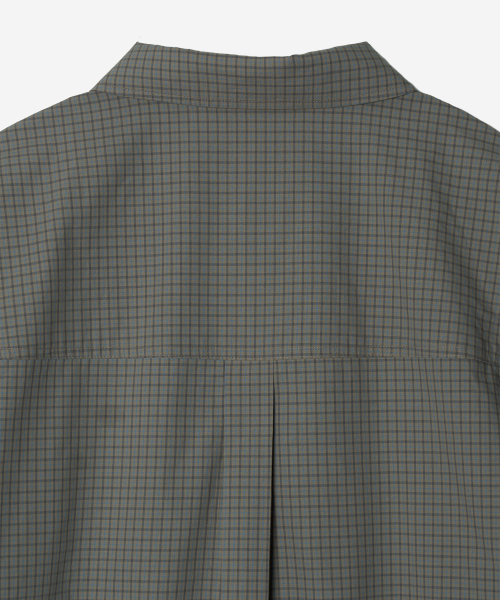 DEV:10 Layered Sleeve Check Shirt_Beige