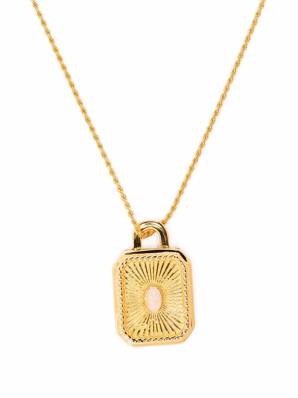 Square locket rope necklace - Gold