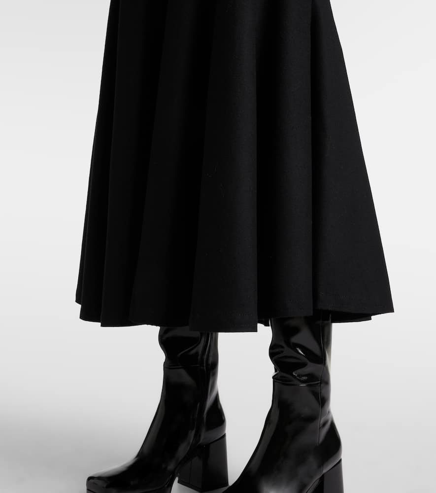 Peplum wool-blend midi skirt