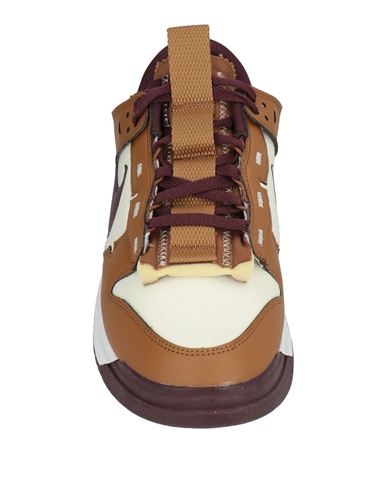 Man Sneakers Camel Size 12.5 Leather, Synthetisches Material