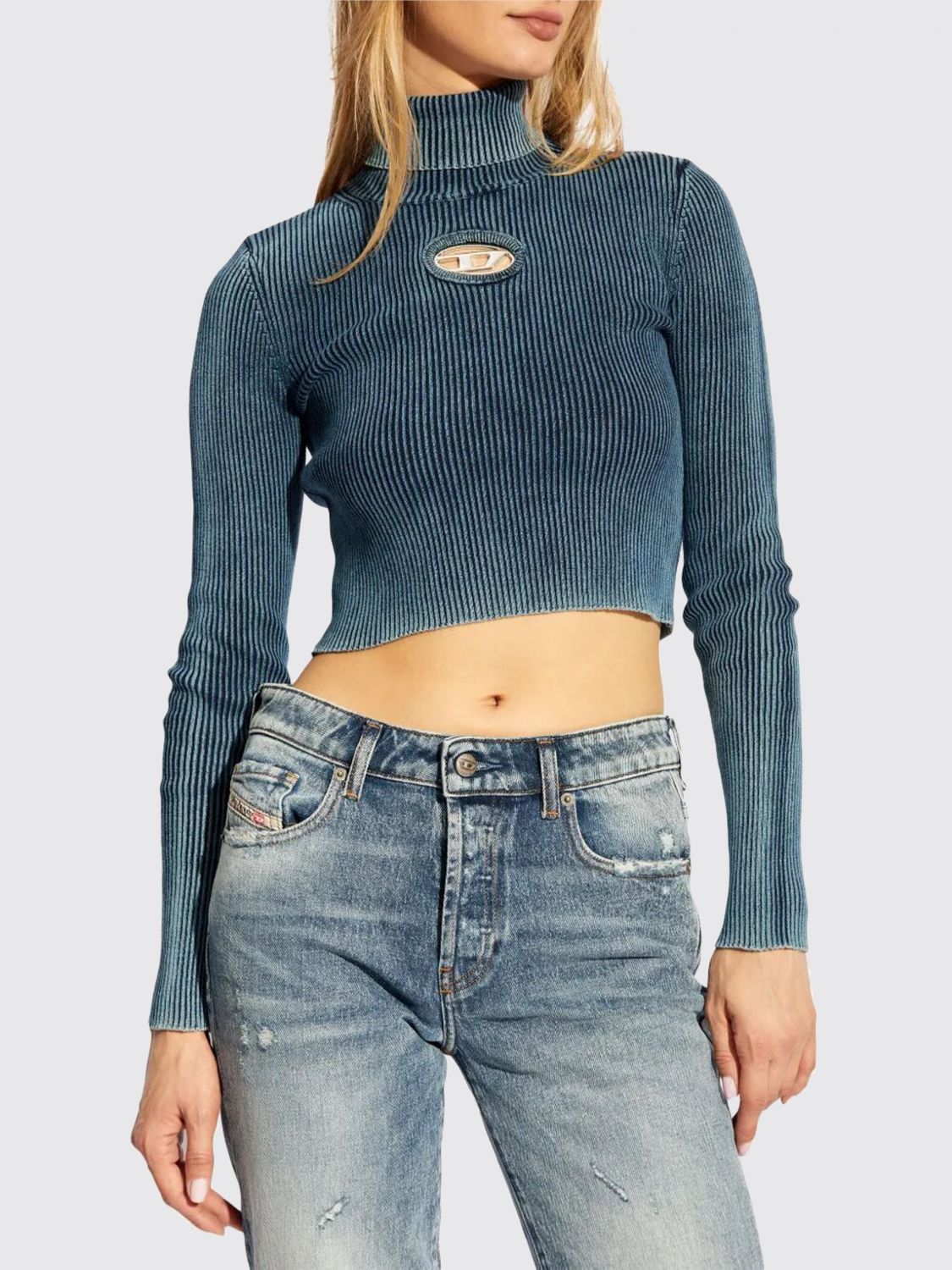 M-Anchor-A-Tn ribbed cotton top - Blue