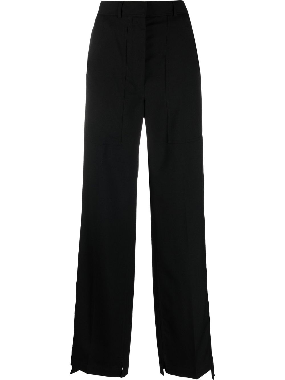 Straight-leg cargo-pocket trousers - Black