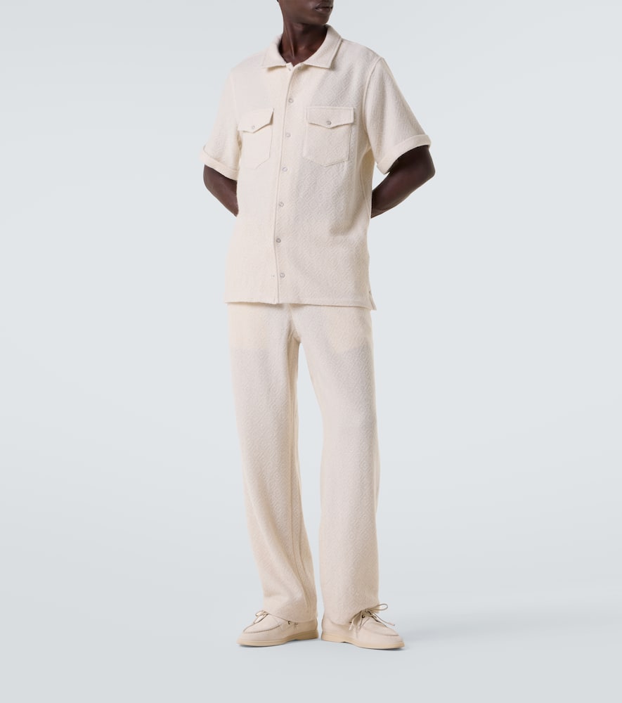Diamond cashmere straight-leg pants