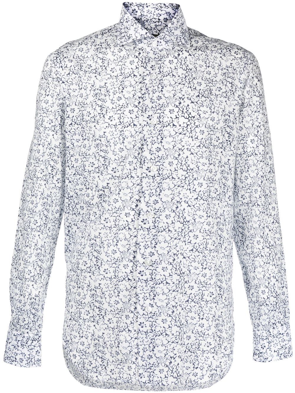 Floral-print long-sleeve shirt - White
