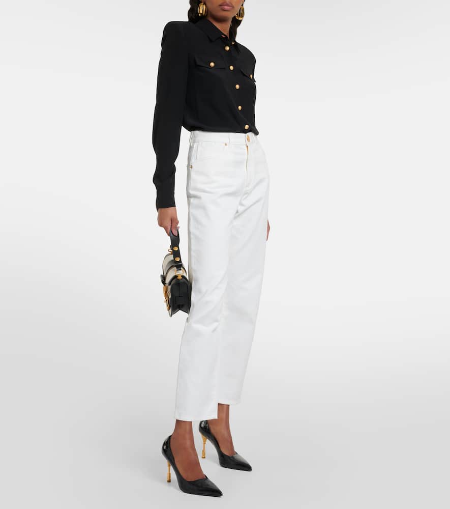 High-rise straight jeans
