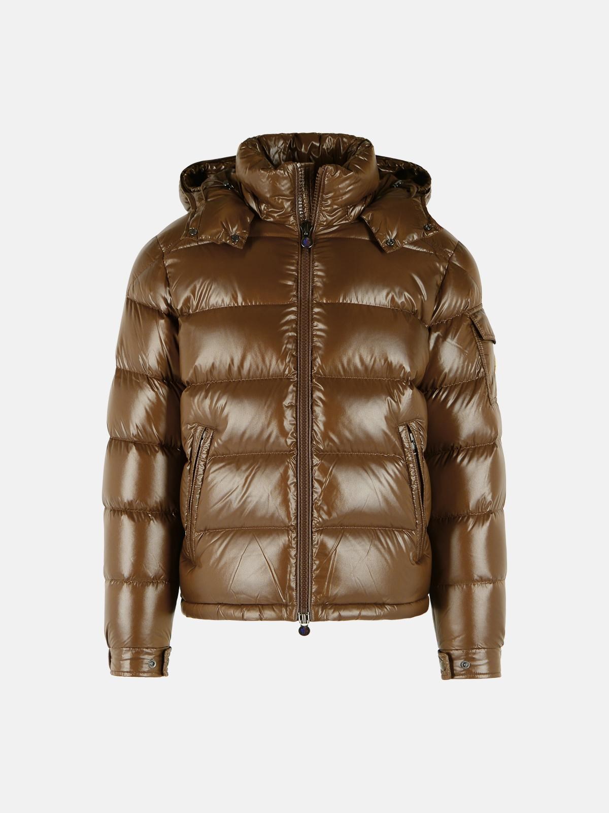 'Maya' Brown Polyamide Down Jacket