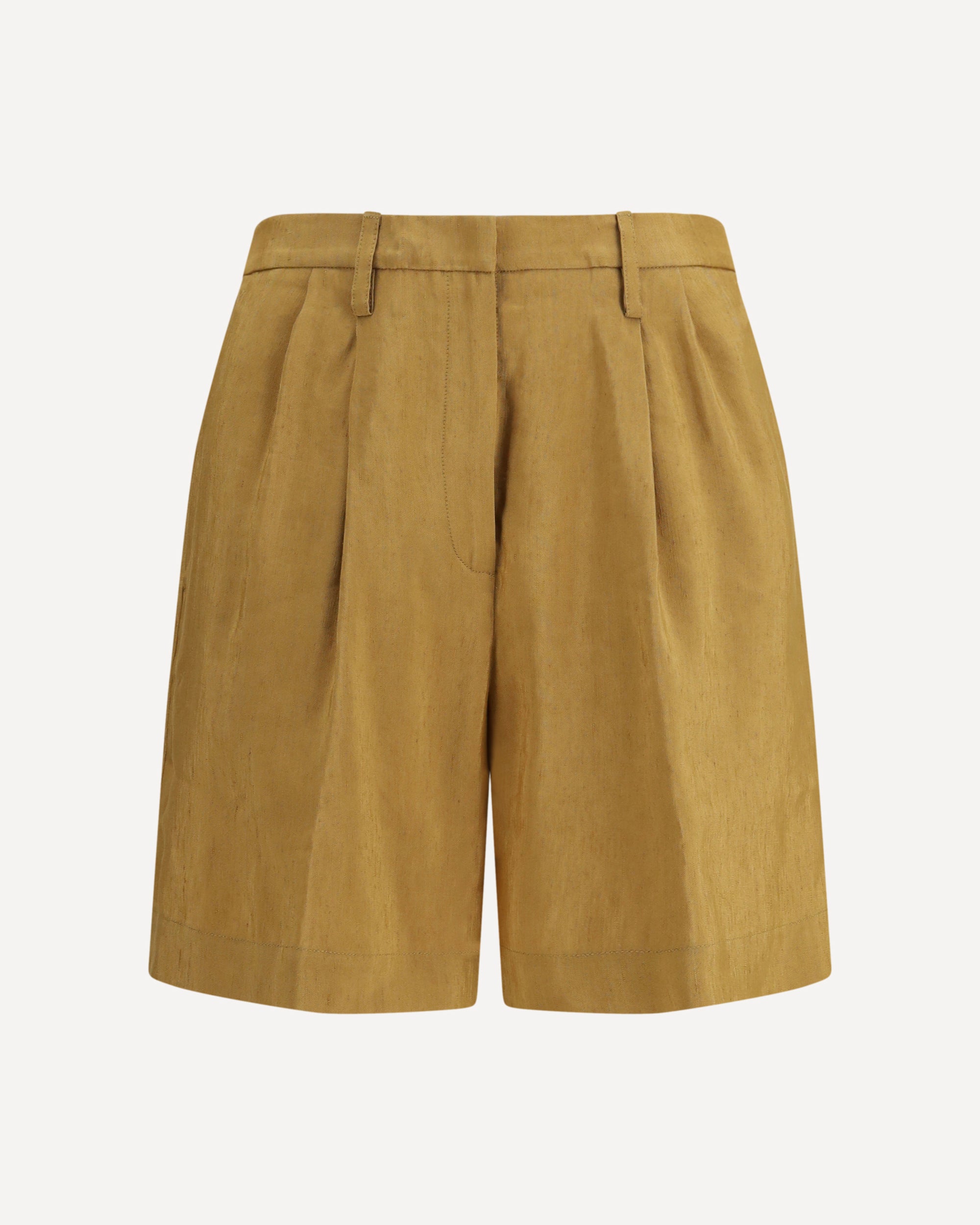FORTE_FORTE Slubbed linen and viscose Bermuda Pants with hook and zip closure Female I