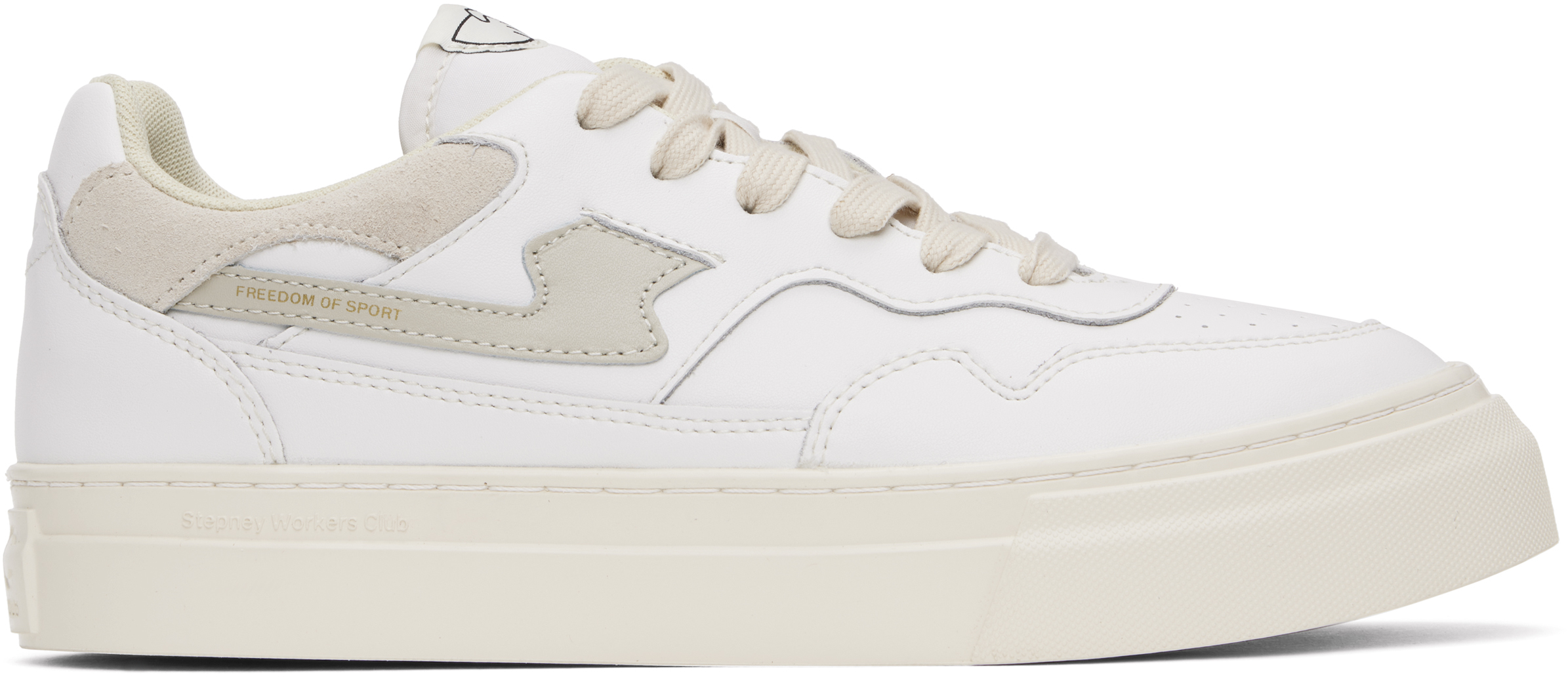 Stepney Workers Club White & Beige Pearl S-Strike Sneakers